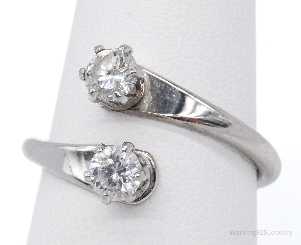 Vintage Mid Century Cubic Zirconia Sterling Silver Wrap Ring - Size 7.25 | Jewelry > Rings | Wiccan Center