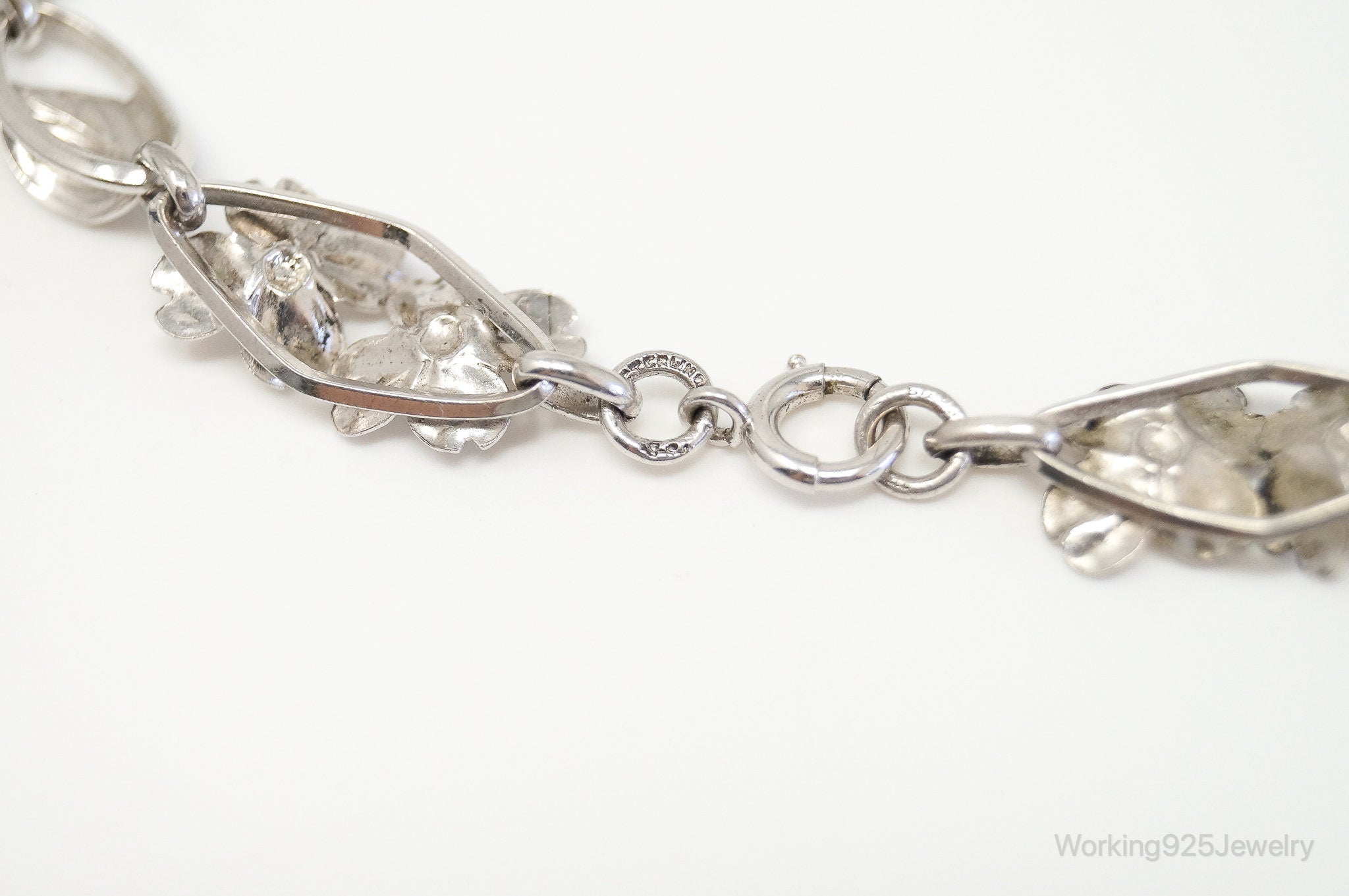 Antique SB Floral Art Nouveau Link Sterling Silver Necklace | Jewelry > Necklaces > Pendants | Wiccan Center