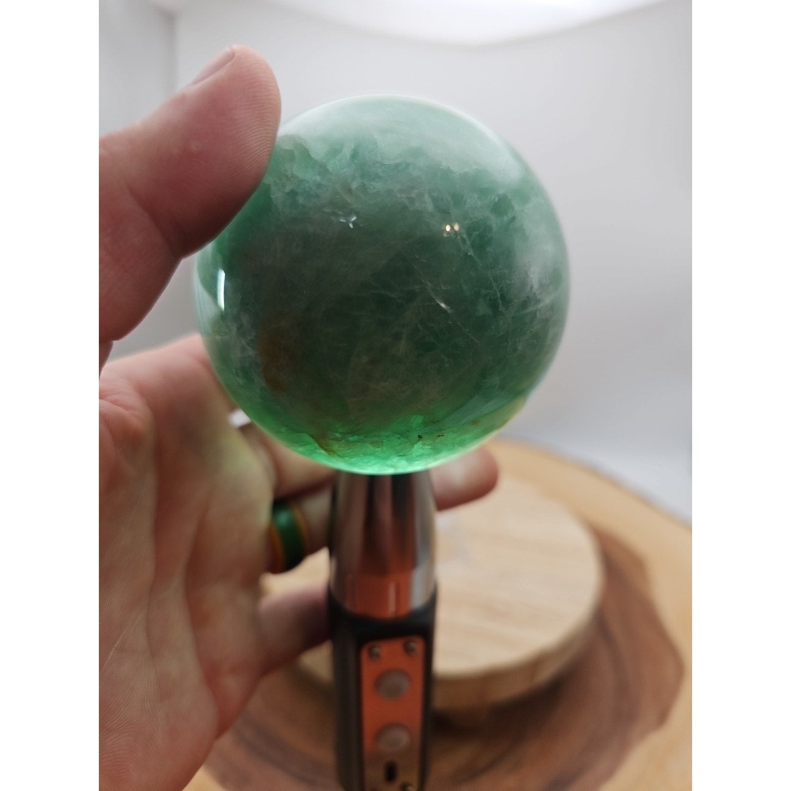 1.43lb Natural Rainbow Fluorite Quartz Crystal Sphere Ball Polished | Crystal Spheres & Eggs | Wiccan Center
