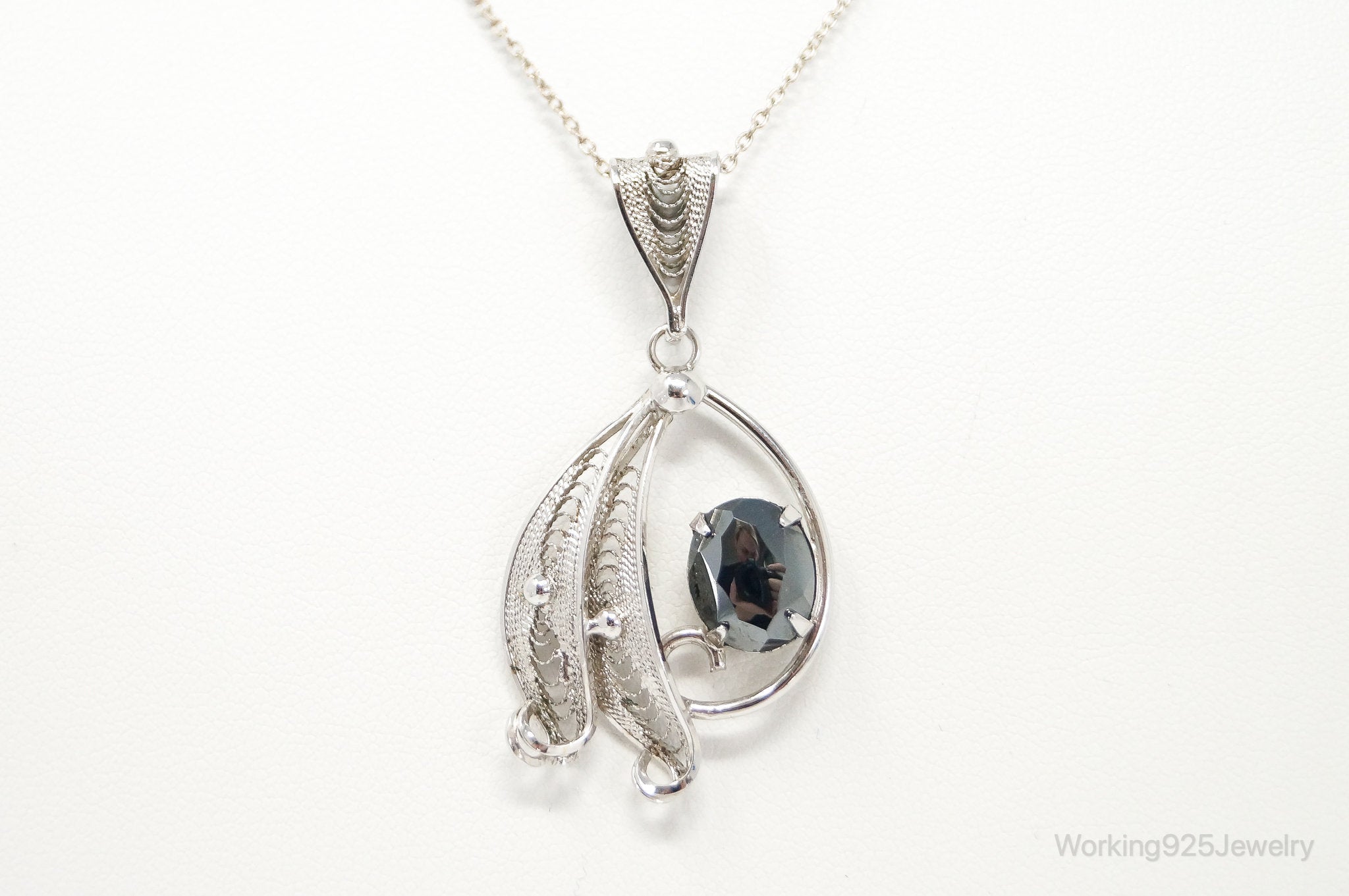 Vintage Designer Sorrento Hematite Sterling Silver Necklace | Jewelry > Necklaces > Pendants | Wiccan Center