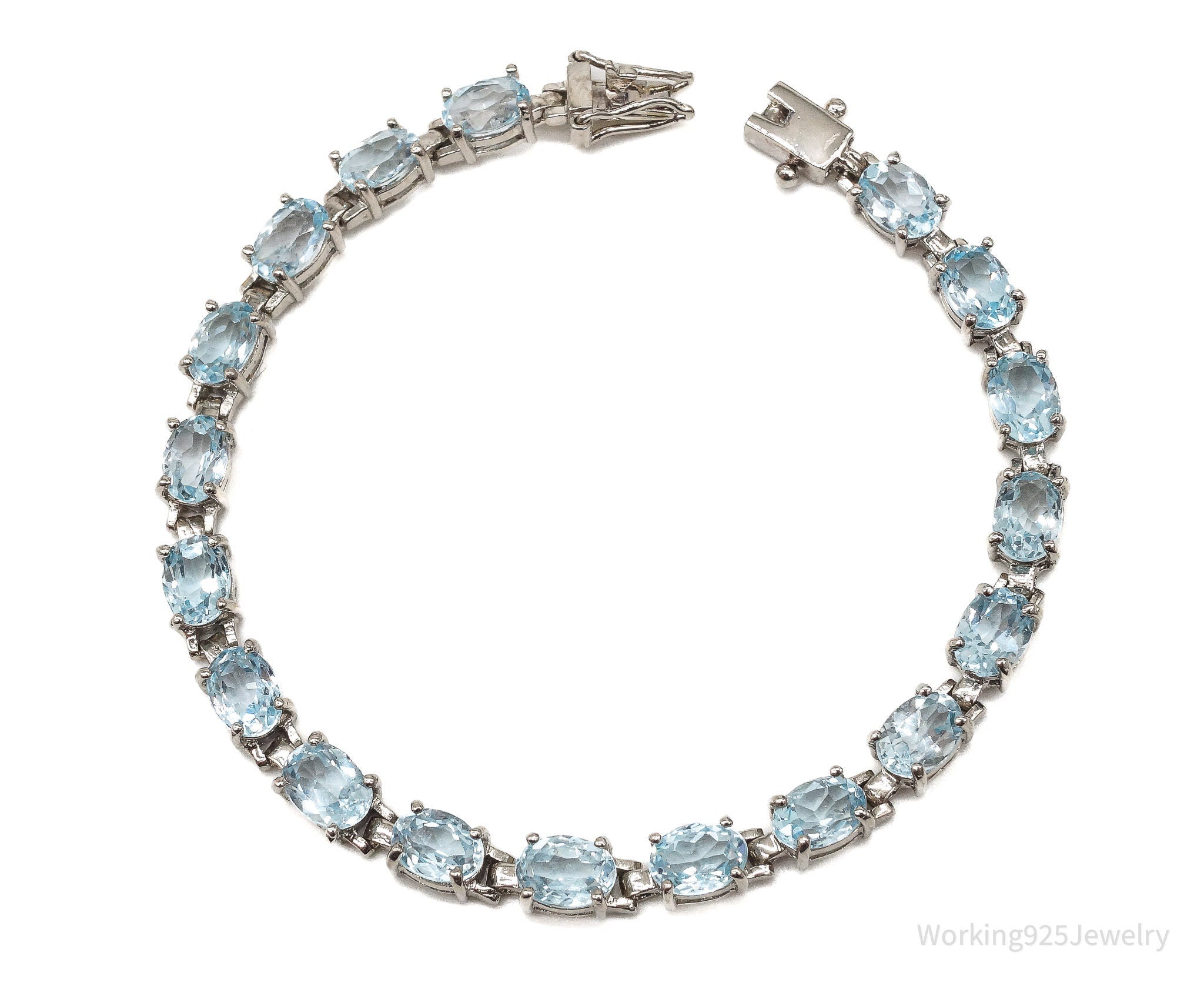 Vintage Blue Topaz Sterling Silver Bracelet | Jewelry > Bracelets | Wiccan Center