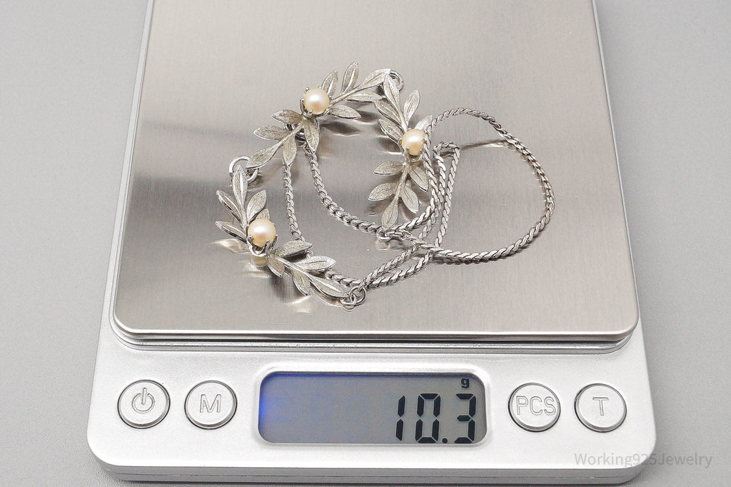 Vintage 1940s Designer Van Dell Pearl Sterling Silver Necklace | Jewelry > Necklaces | Wiccan Center