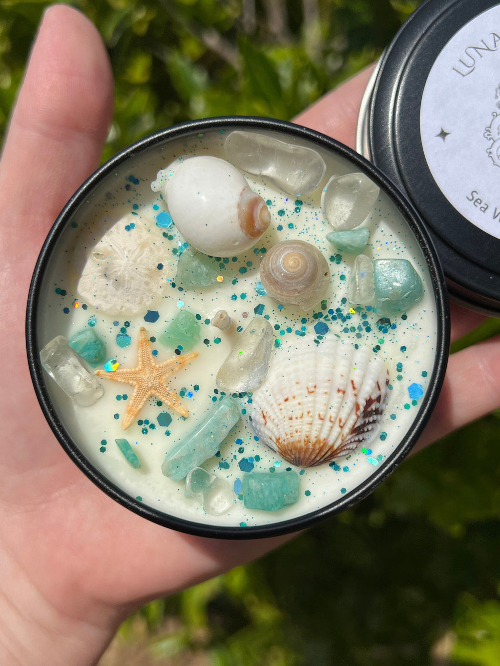 Sea Witch Mermaid Magick Candle | Witchcraft Altar Ritual Spell Ocean Amphirtite Beach Water Goddess Witchy Gift Crystal Herbal Intention | | Wiccan Center