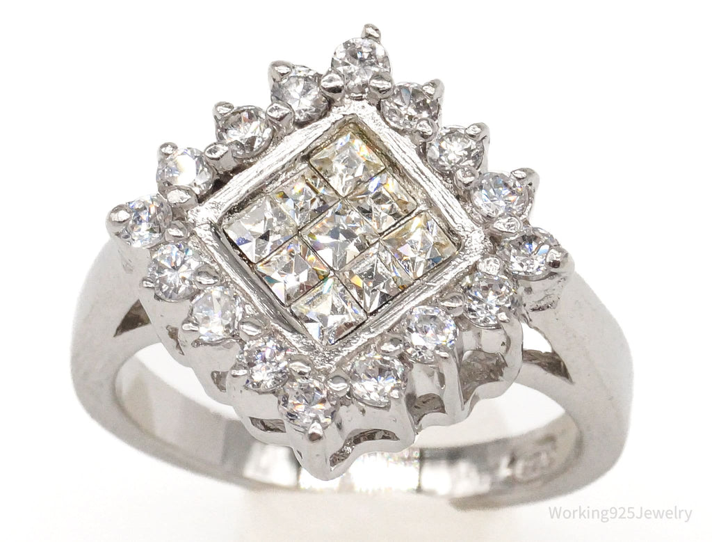 Vintage Cubic Zirconia Sterling Silver Ring - Size 8 | Jewelry > Rings | Wiccan Center