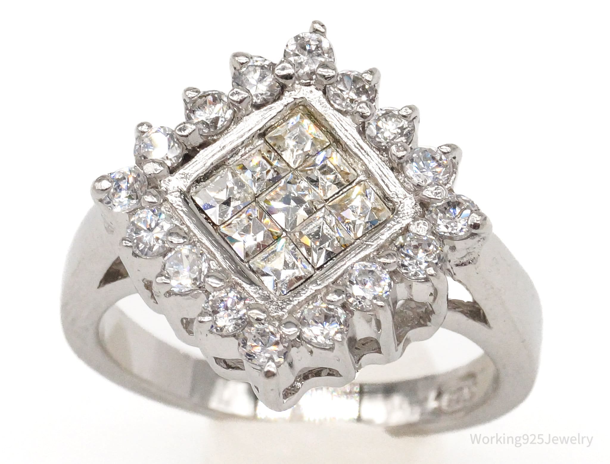 Vintage Cubic Zirconia Sterling Silver Ring - Size 8 | Jewelry > Rings | Wiccan Center