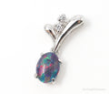 Vintage Opal Cubic Zirconia Sterling Silver Necklace Pendant | Jewelry > Necklaces > Pendants | Wiccan Center