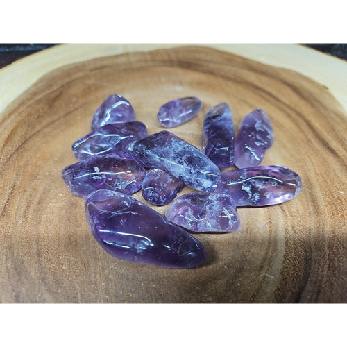 11Pcs Raw Natural Purple Amethyst Quartz Crystal Tumbled Healing Brazil .48lbs | Palm Stones & Tumbled Crystals | Wiccan Center