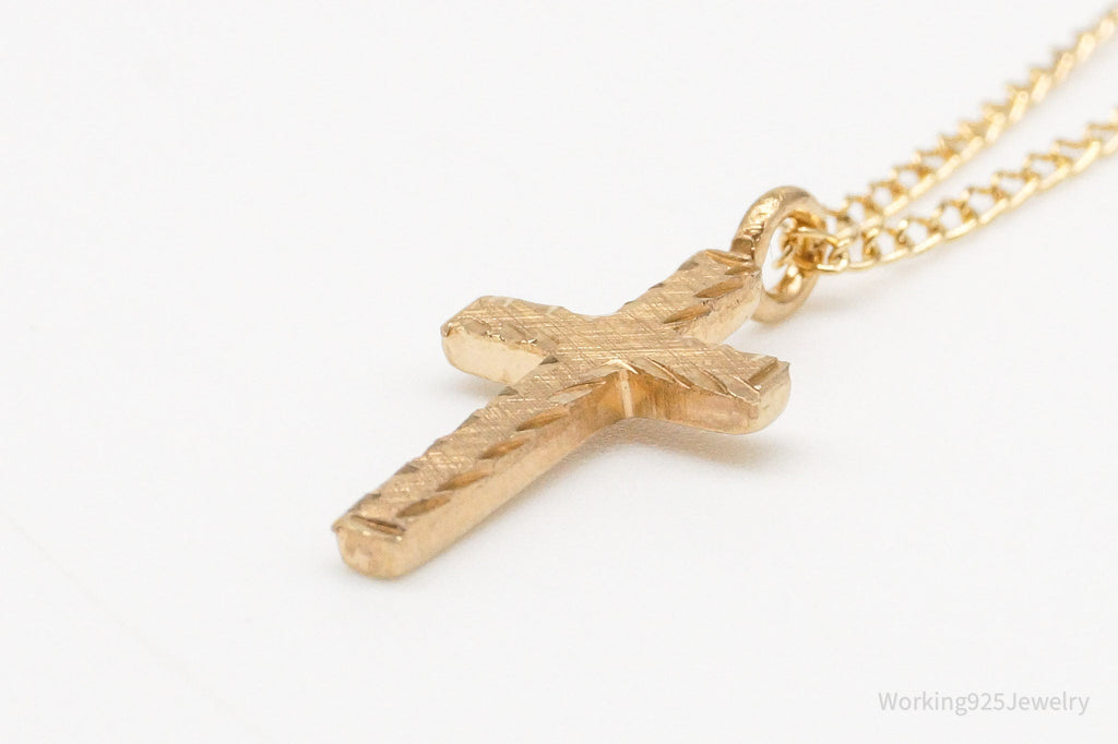 Vintage 14K Yellow Gold Filled Cross Necklace 13" | Jewelry > Necklaces > Pendants | Wiccan Center
