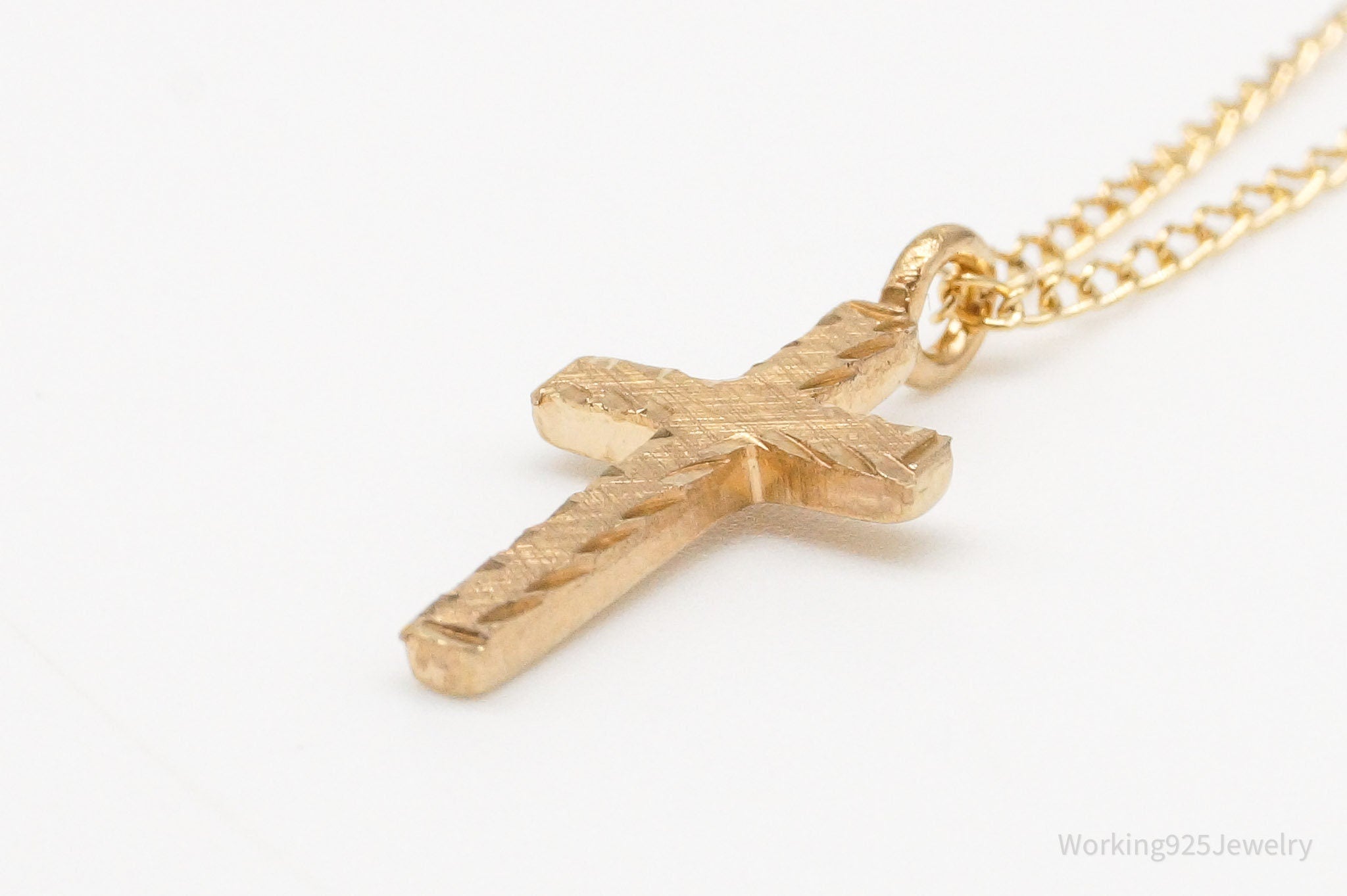 Vintage 14K Yellow Gold Filled Cross Necklace 13" | Jewelry > Necklaces > Pendants | Wiccan Center