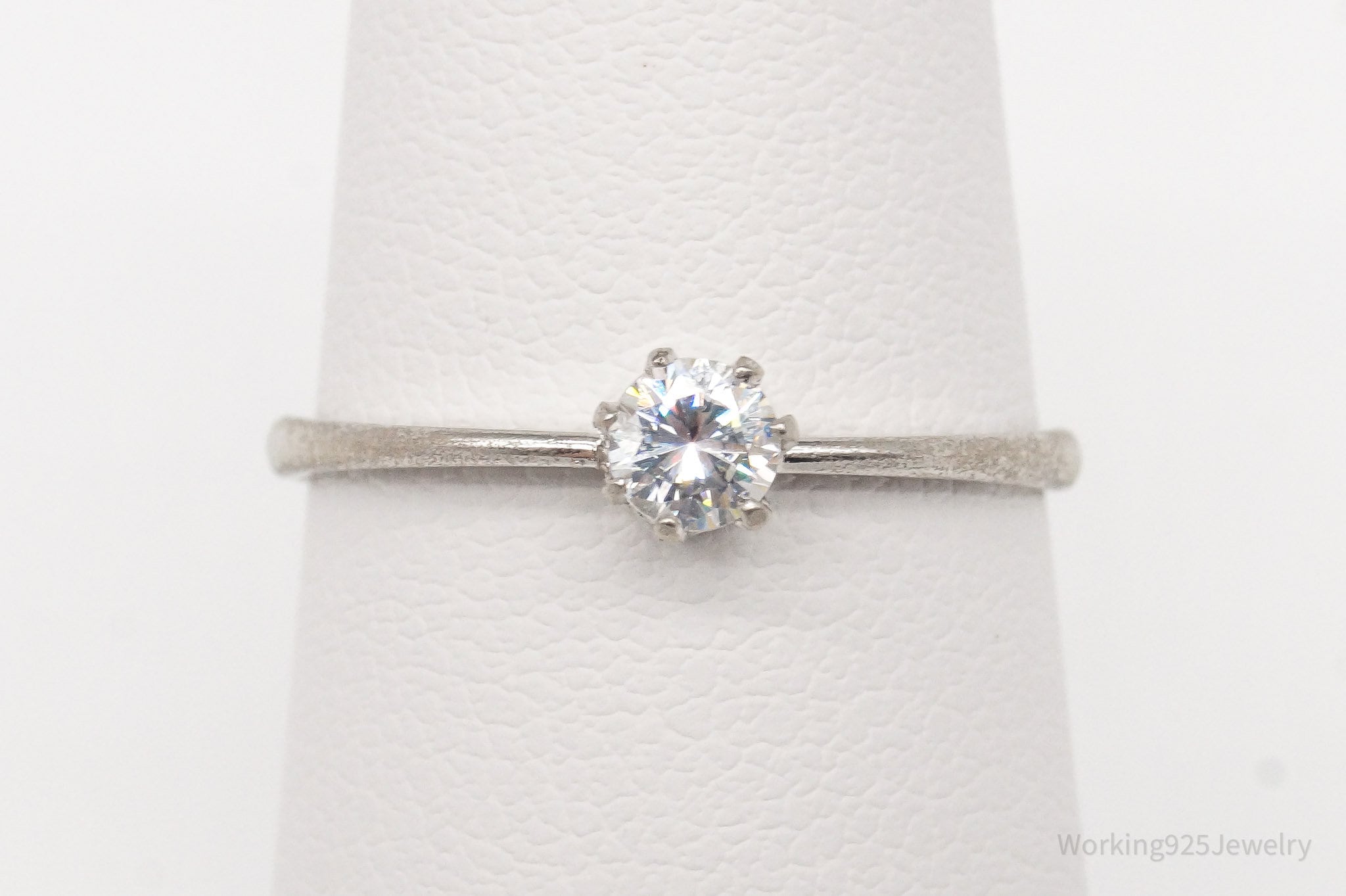 Vintage Cubic Zirconia Sterling Silver Ring - Size 6.75 | Jewelry > Rings | Wiccan Center