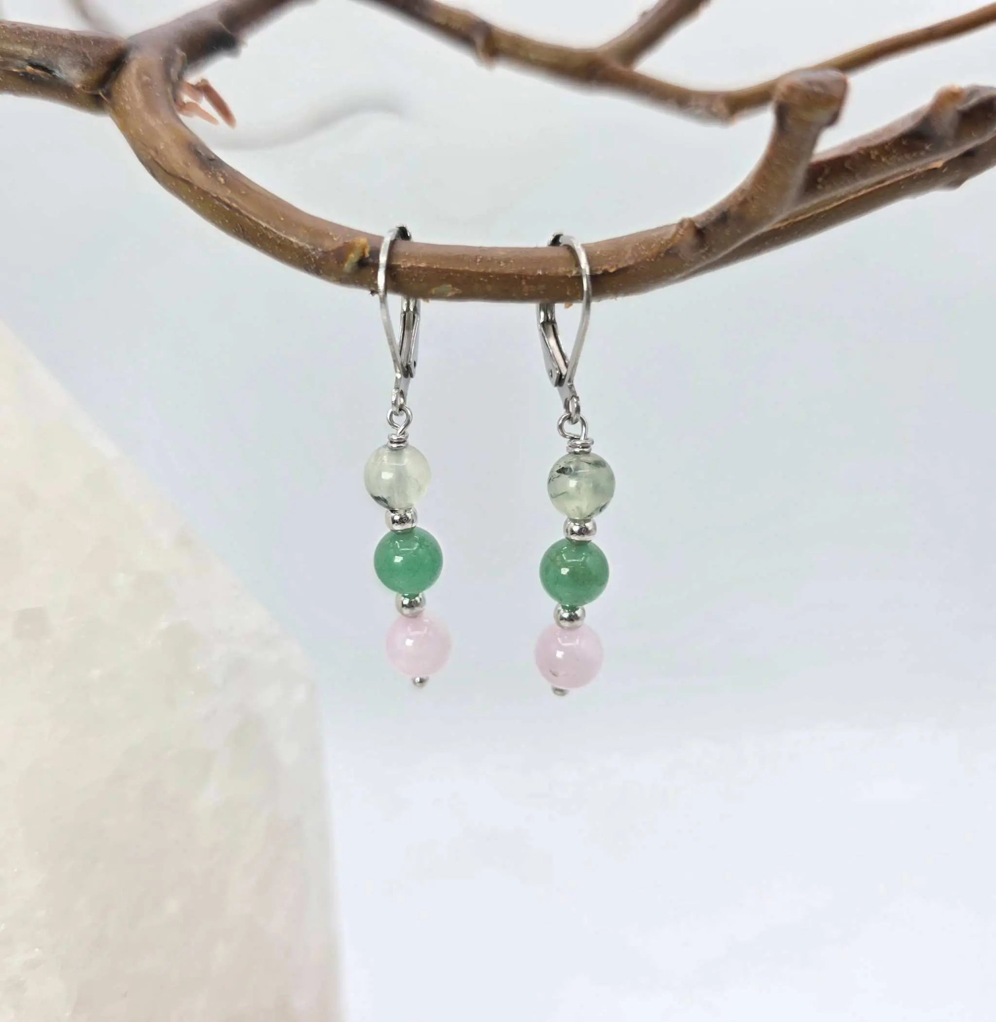 LEAD WITH LOVE-Kunzite, Green Aventurine, Prehnite Jewelry Set | Jewelry Set | Wiccan Center