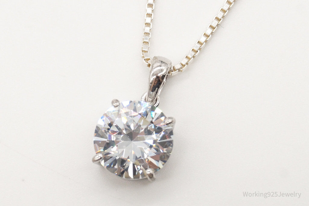Vintage Large Cubic Zirconia Sterling Silver Necklace | Jewelry > Necklaces > Pendants | Wiccan Center