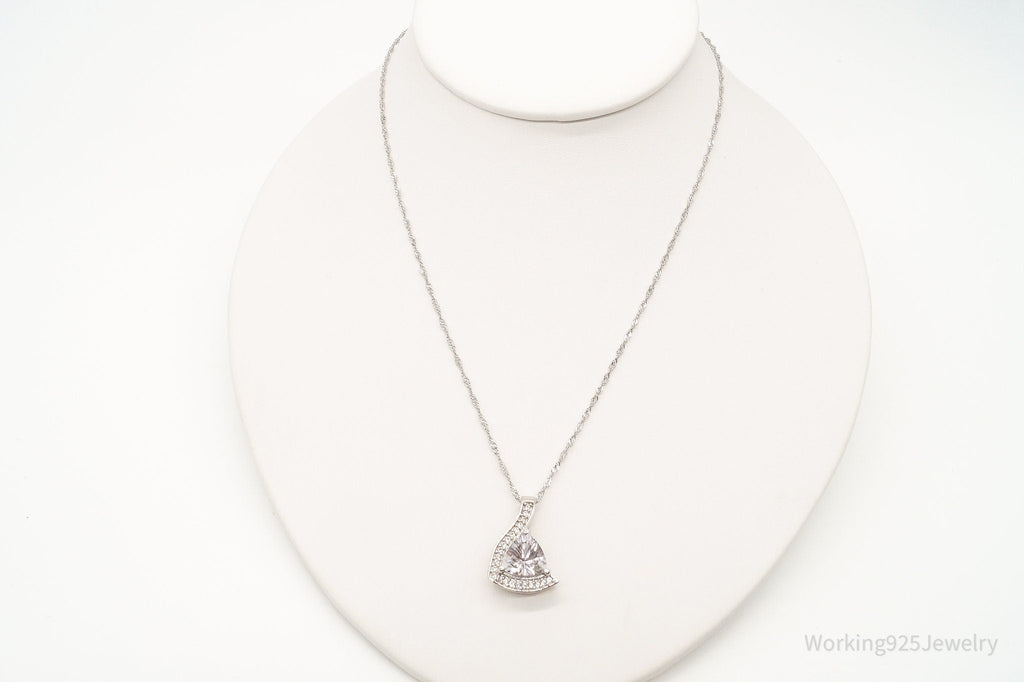 Vintage Designer TGGC Art Deco Cubic Zirconia Sterling Silver Necklace | Jewelry > Necklaces > Pendants | Wiccan Center