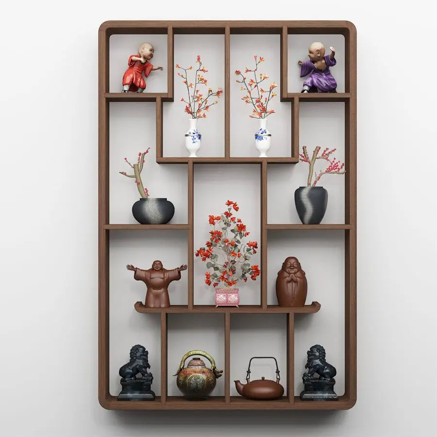 Wall or Floor Solid Wood Duobao Bogu Shelf | Curio Display Rack | display shelves | Wiccan Center