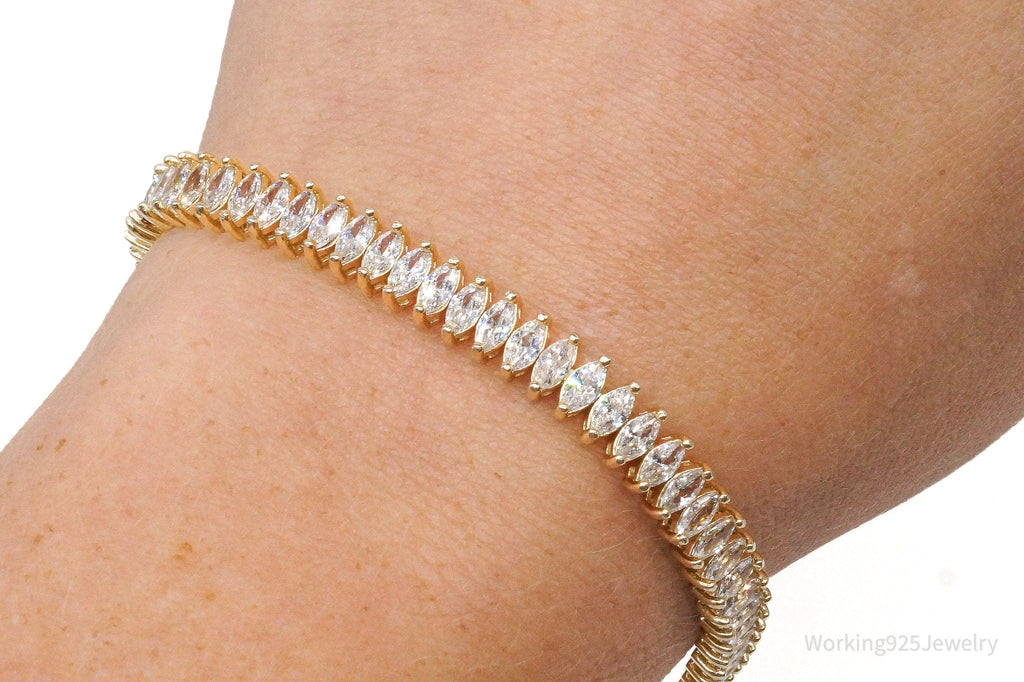 Vintage FAS Cubic Zirconia Gold Over Sterling Silver Bracelet | Jewelry > Bracelets | Wiccan Center