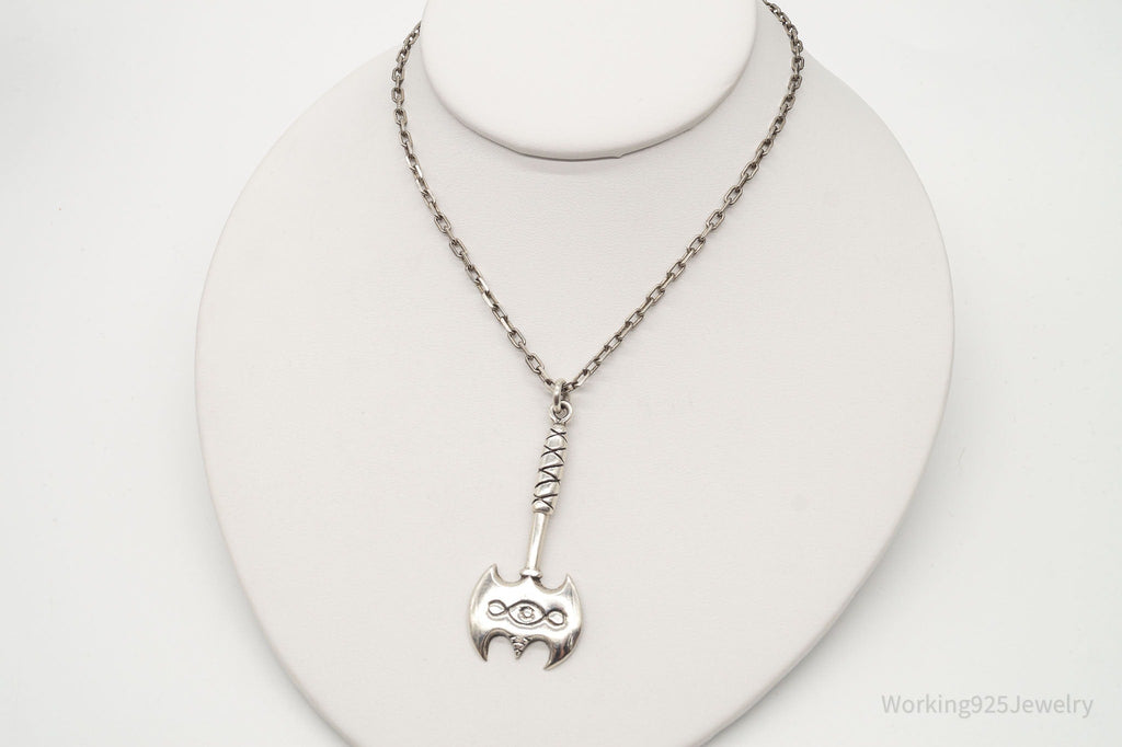 Vintage Large Battle Axe Sterling Silver Necklace | Jewelry > Necklaces > Pendants | Wiccan Center