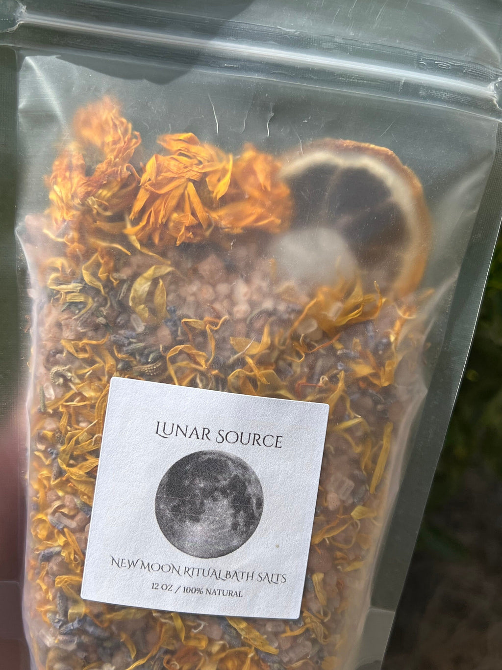 New Moon Ritual Bath Salts | New Beginnings Spiritual Witchy Energy Clearing Herbal Clear Quartz Crystal Bath Soak | Artemis Luna Goddess | | Wiccan Center
