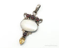 Large Vintage Mothe Of Pearl Citrine Garnet Sterling Silver Pendant | Jewelry > Necklaces > Pendants | Wiccan Center