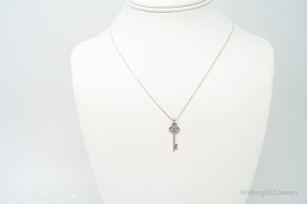 Large Designer Cubic Zirconia Key Sterling Silver Necklace | Jewelry > Necklaces > Pendants | Wiccan Center