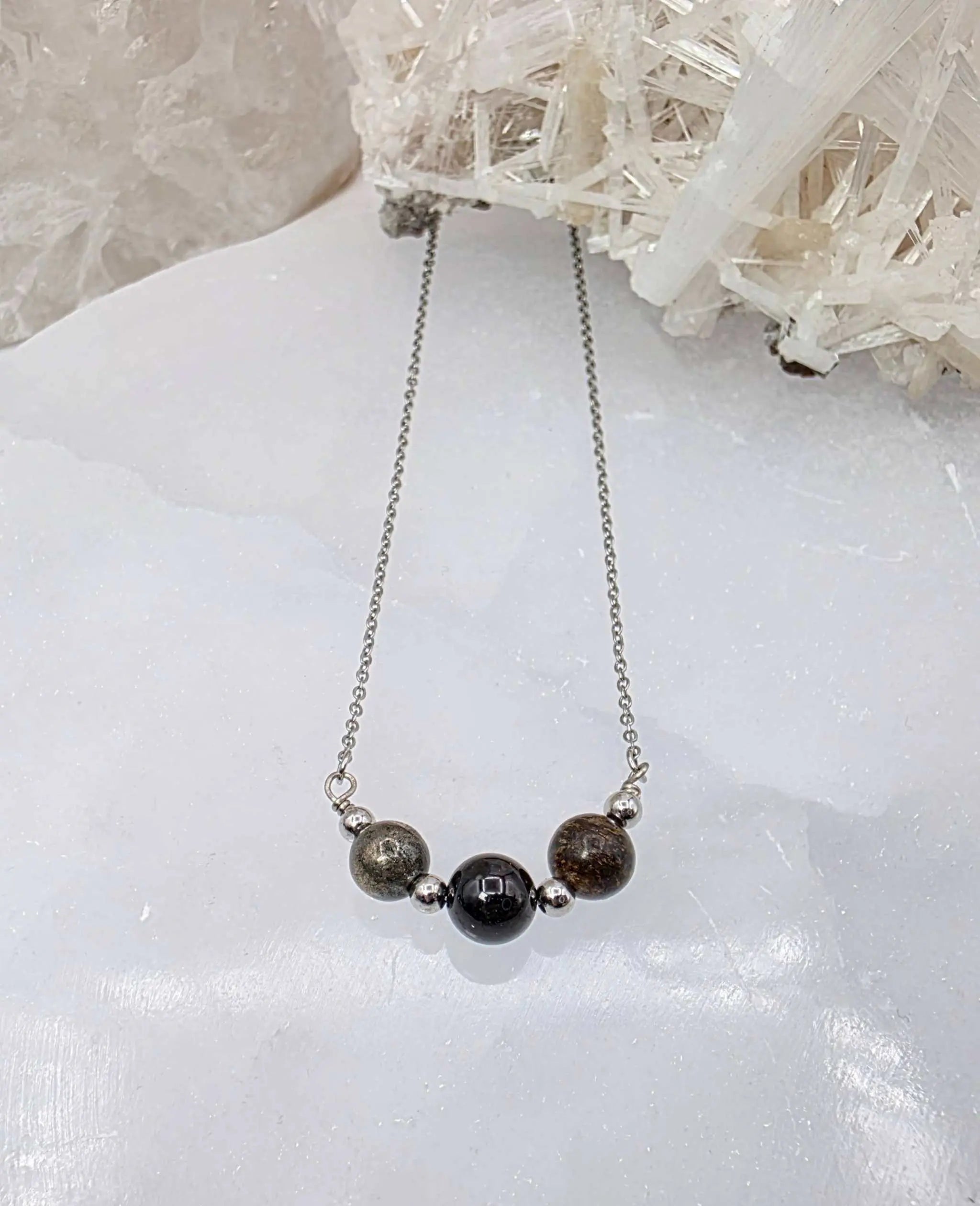 STAY IN MY POWER - Pyrite, Bronzite, Garnet Jewelry Set | Jewelry Set | Wiccan Center