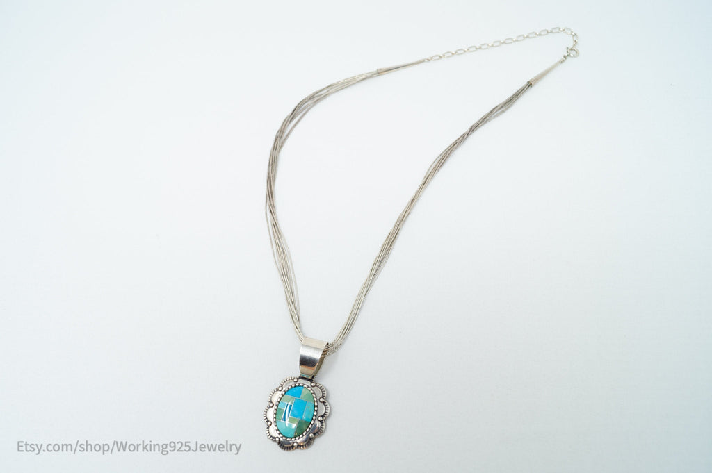 Vintage Designer Carolyn Pollack Relios Turquoise Sterling Silver Necklace | Jewelry > Necklaces | Wiccan Center