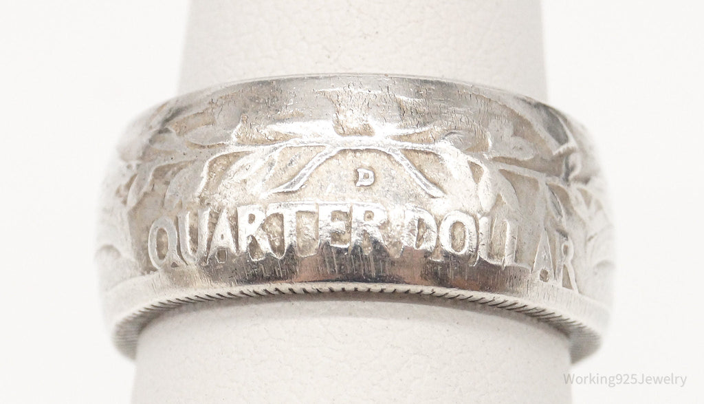 Vintage 1958 Washington Quarter Coin Silver Ring - Size 4.25 | Jewelry > Rings | Wiccan Center