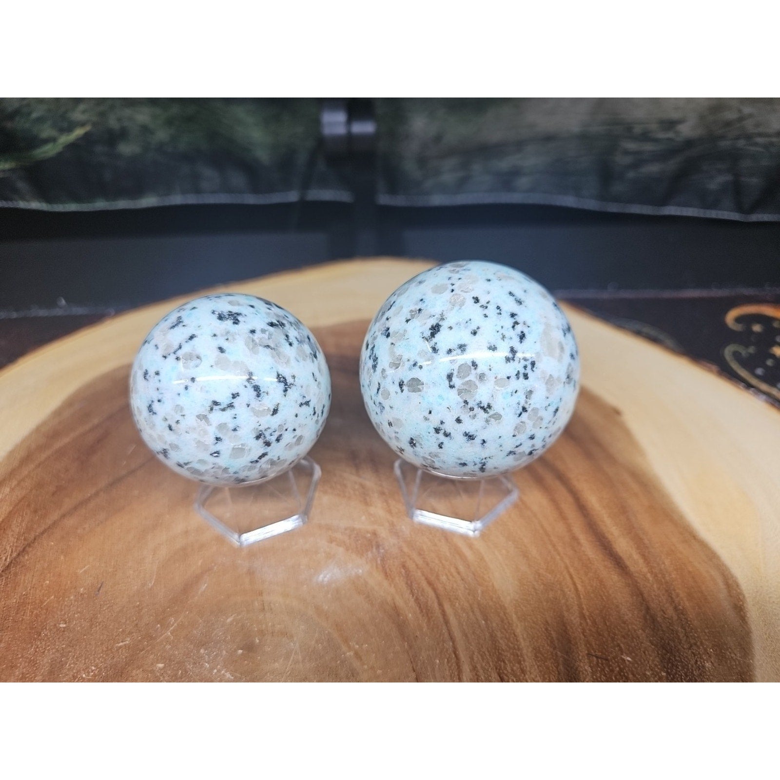 2Pcs A Set Of Natural Quartz Crystal Jasper Sphere Ball Polished 50-60mm &stand | Crystal Spheres & Eggs | Wiccan Center