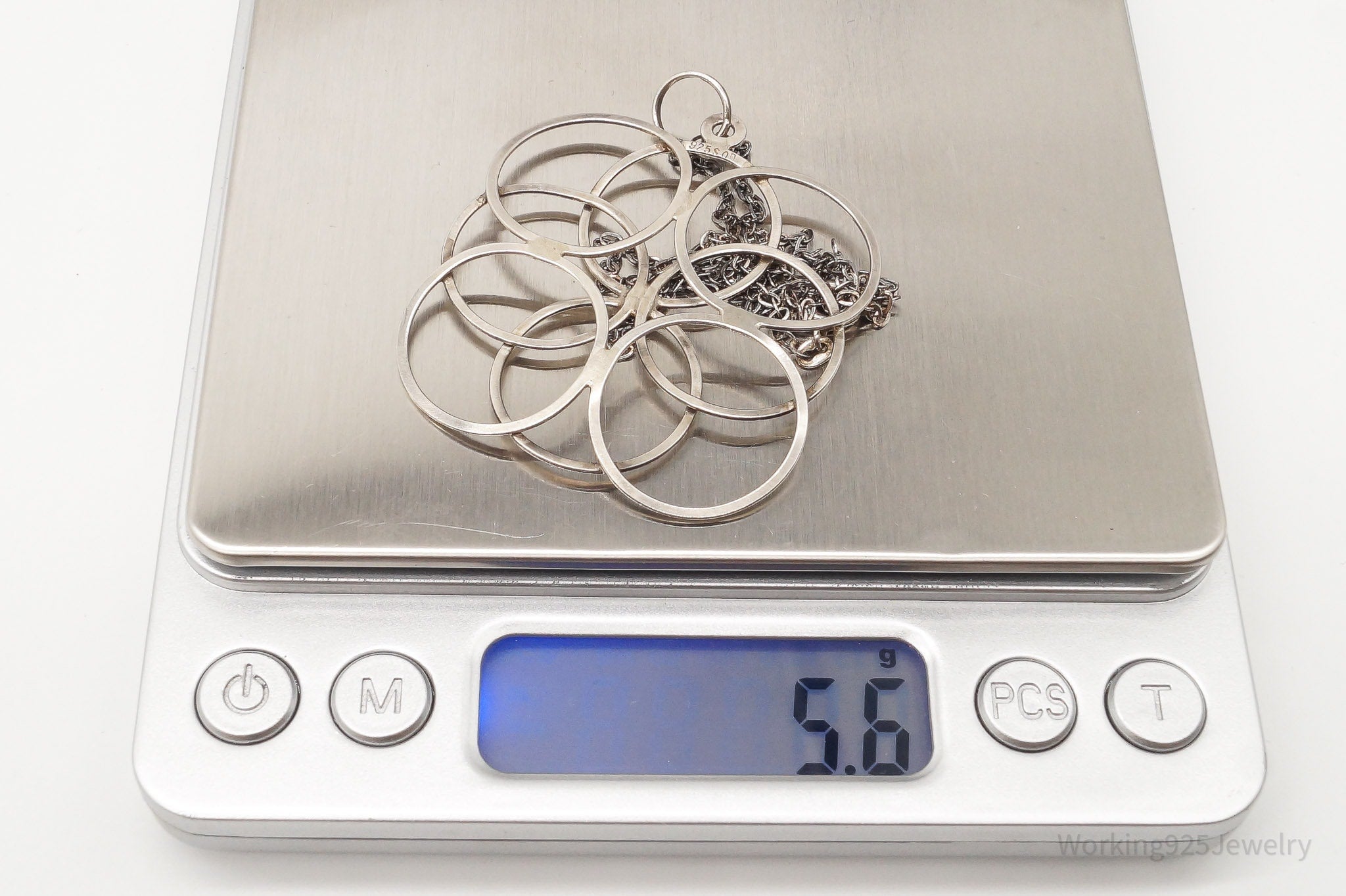 Vintage Modernist Linked Circles Sterling Silver Pendant - 835S Silver Chain | Jewelry > Necklaces > Pendants | Wiccan Center