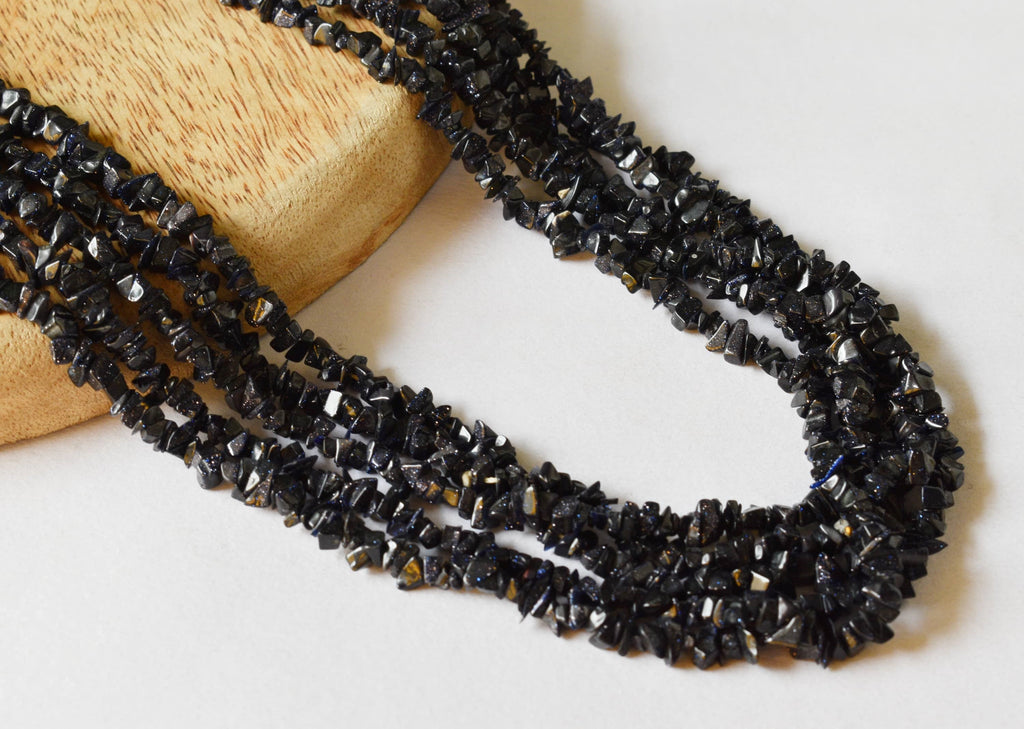 Uncut Blue Sandstone Crystal Chip Beads Raw Gemstone Uncut Beads Necklace | | Wiccan Center