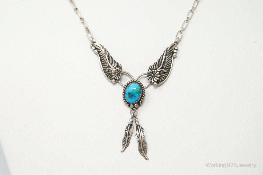 Vintage Native American Unsigned Turquoise Sterling Silver Necklace | Jewelry > Necklaces > Pendants | Wiccan Center