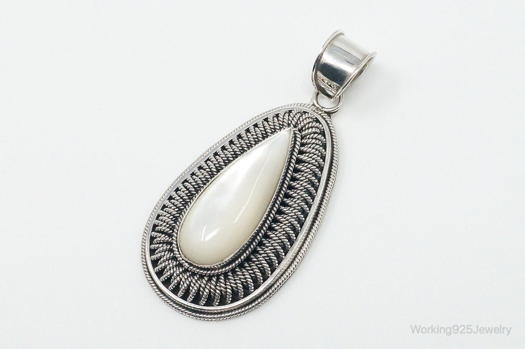 Designer BA Suarti Large Mother Of Pearl Sterling Silver Necklace Pendant | Jewelry > Necklaces > Pendants | Wiccan Center