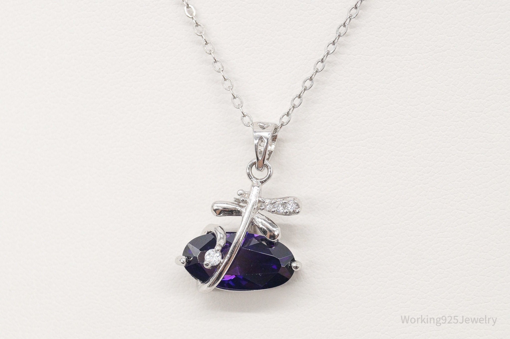 Cubic Zirconia Lab Amethyst Sterling Silver Necklace | Jewelry > Necklaces > Pendants | Wiccan Center
