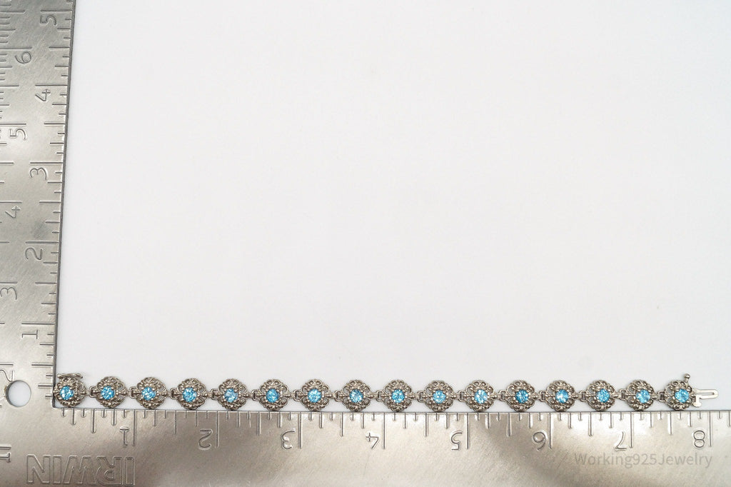 Vintage Blue Topaz Sterling Silver Bracelet | Jewelry > Bracelets | Wiccan Center