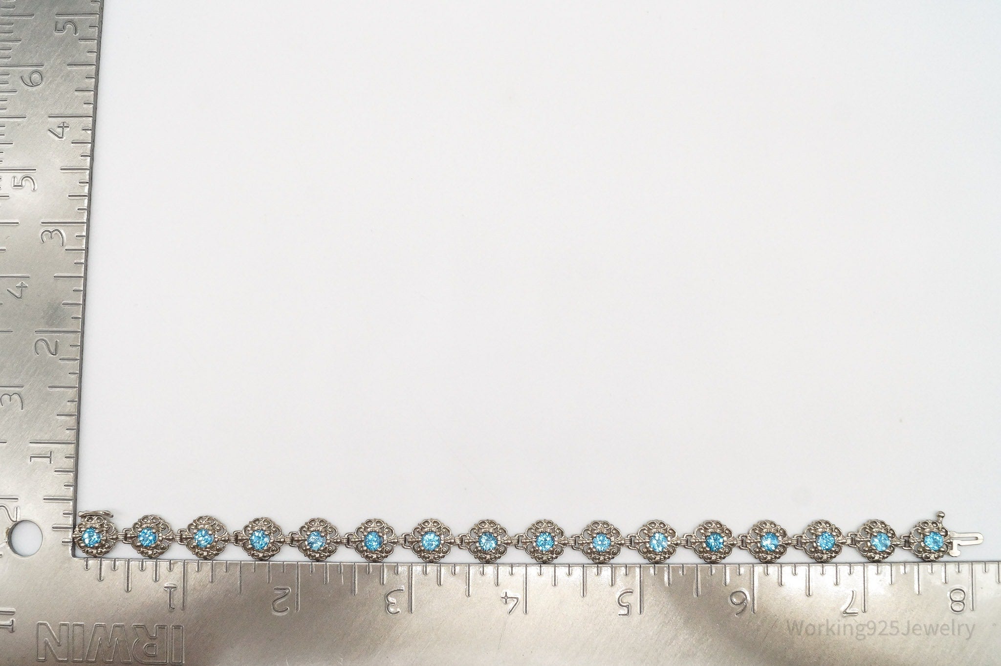 Vintage Blue Topaz Sterling Silver Bracelet | Jewelry > Bracelets | Wiccan Center