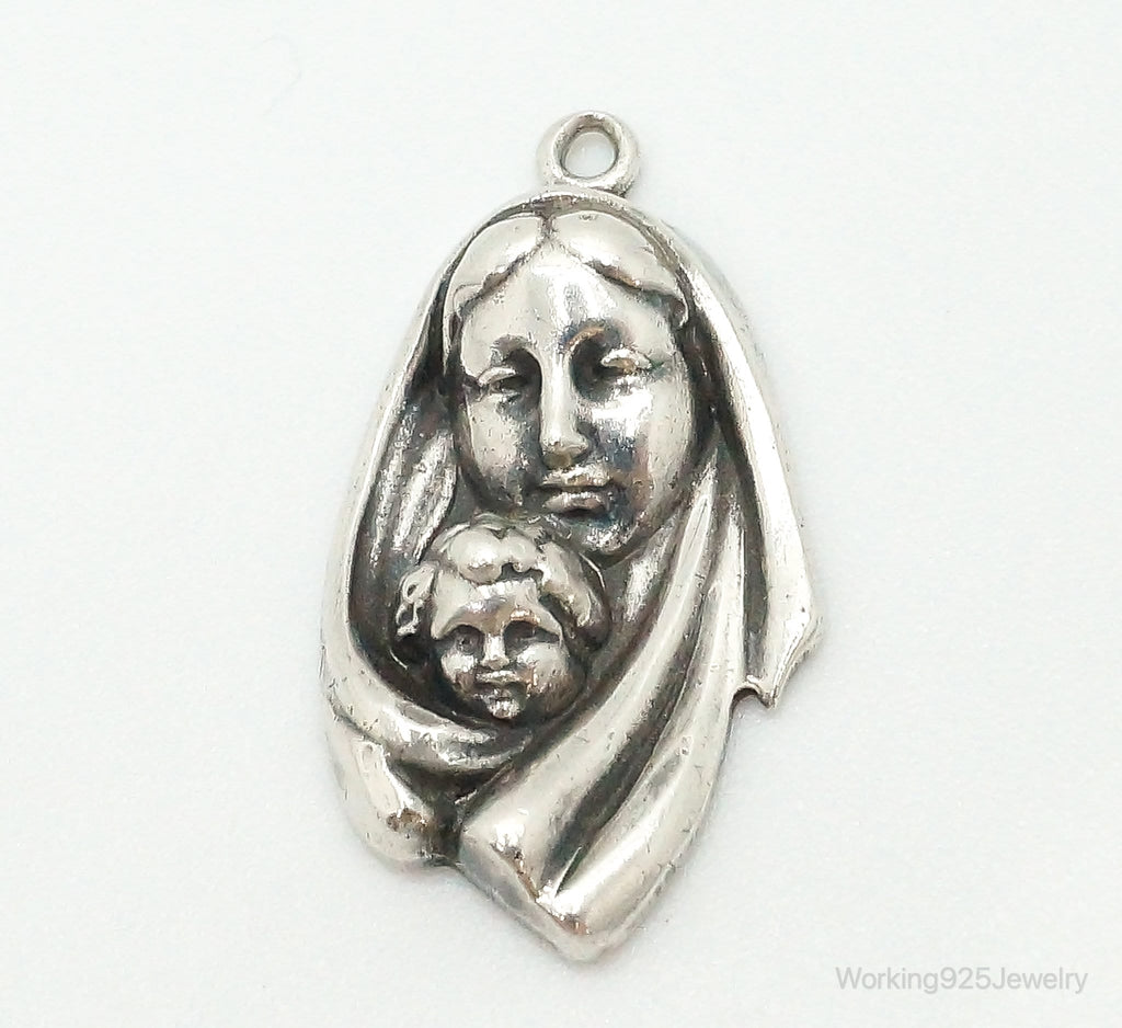 Vintage Mother Mary Baby Jesus Sterling Silver Pendant | Jewelry > Necklaces > Pendants | Wiccan Center