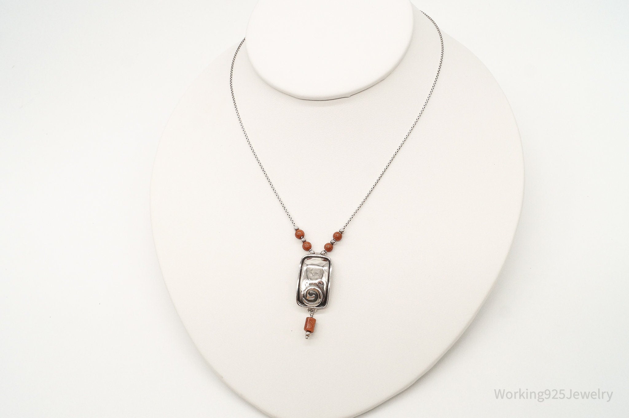 Designer Silpada Goldstone Hammered Sterling Silver Necklace | Jewelry > Necklaces > Pendants | Wiccan Center