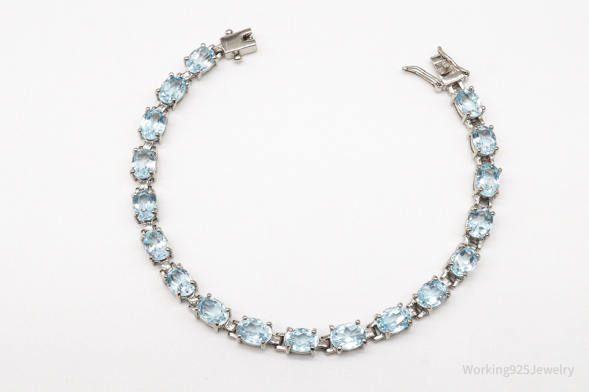 Vintage Blue Topaz Sterling Silver Bracelet | Jewelry > Bracelets | Wiccan Center