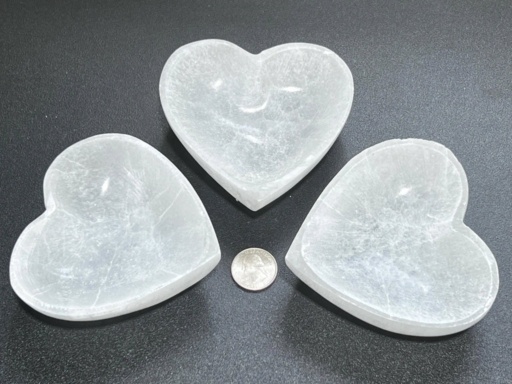 Selenite Satin Spar Crystal Heart Bowl Carving | Home & Living > Spirituality & Religion > Reiki & Chakras | Wiccan Center