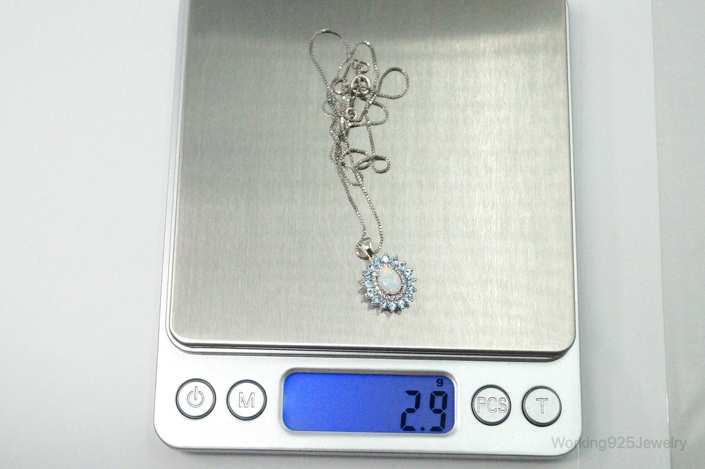 Designer Jane Seymour Blue Topaz Cubic Zirconia Sterling Silver Necklace | Jewelry > Necklaces > Pendants | Wiccan Center