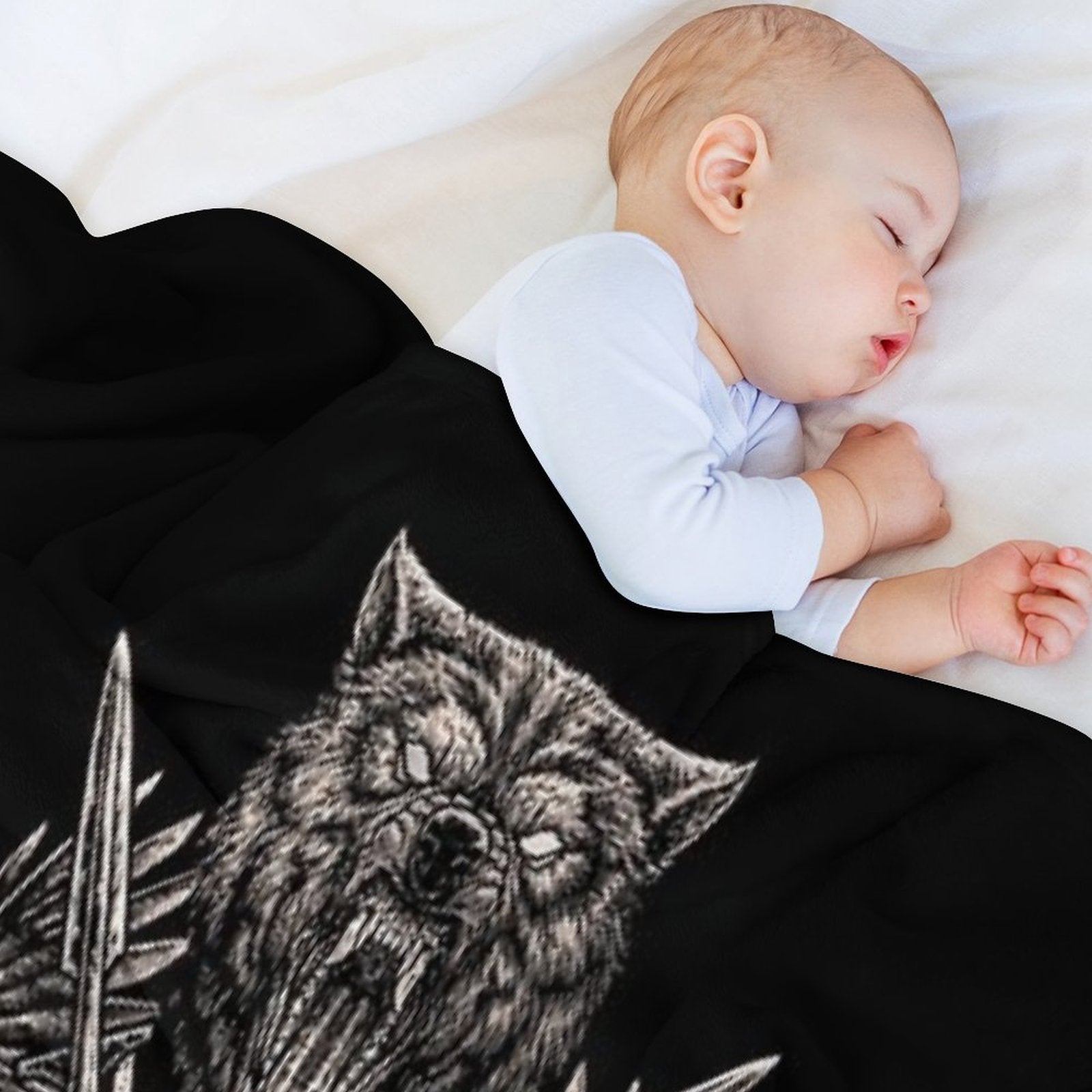 Viking Wolf Raven of Odin Geri Freki Huginn Muninn Norse Mythology  Gungnir Travel-friendly Throw Blanket