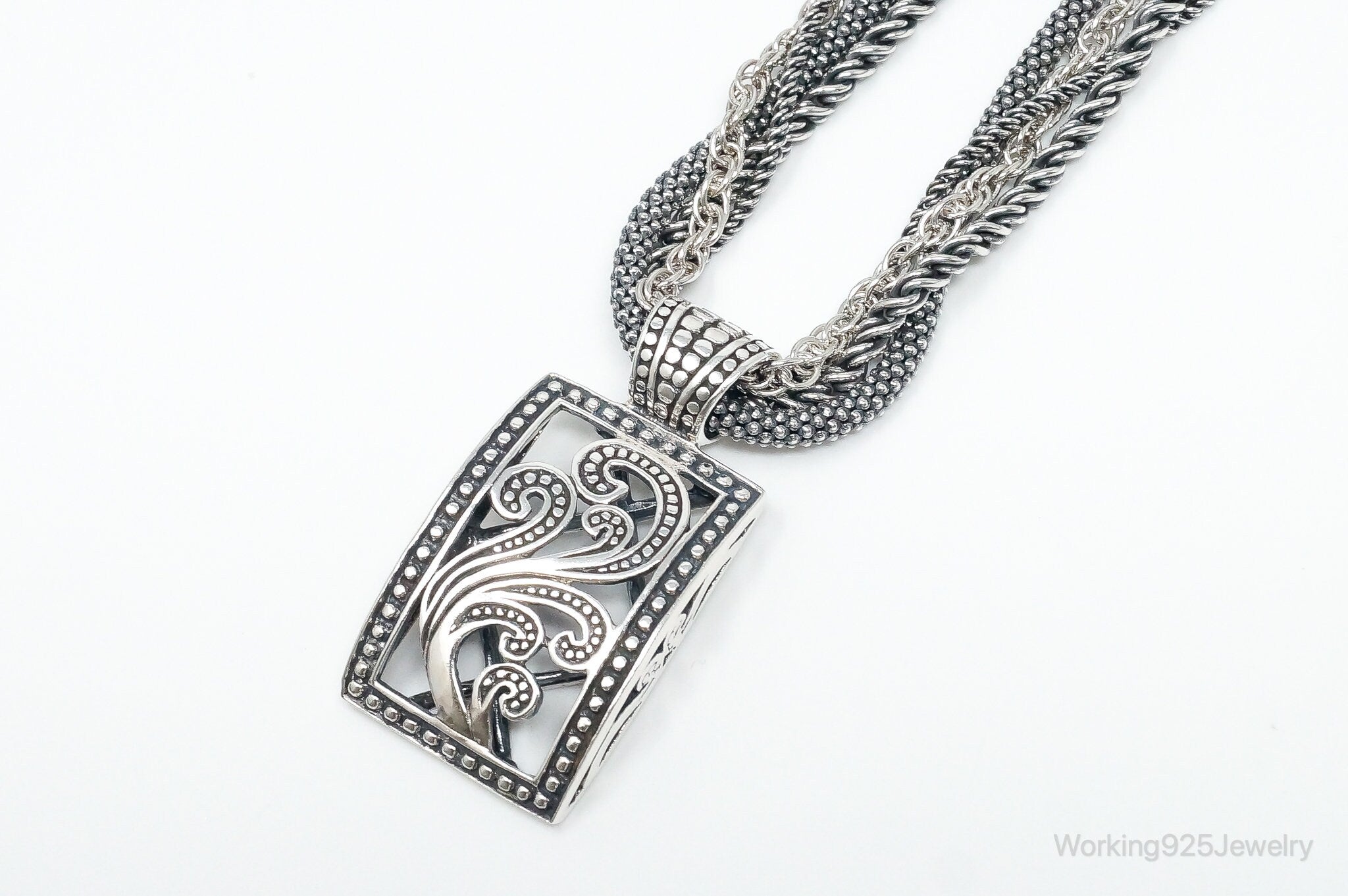 Designer Silpada Four Strand Chain Sterling Silver Necklace | Jewelry > Necklaces > Pendants | Wiccan Center