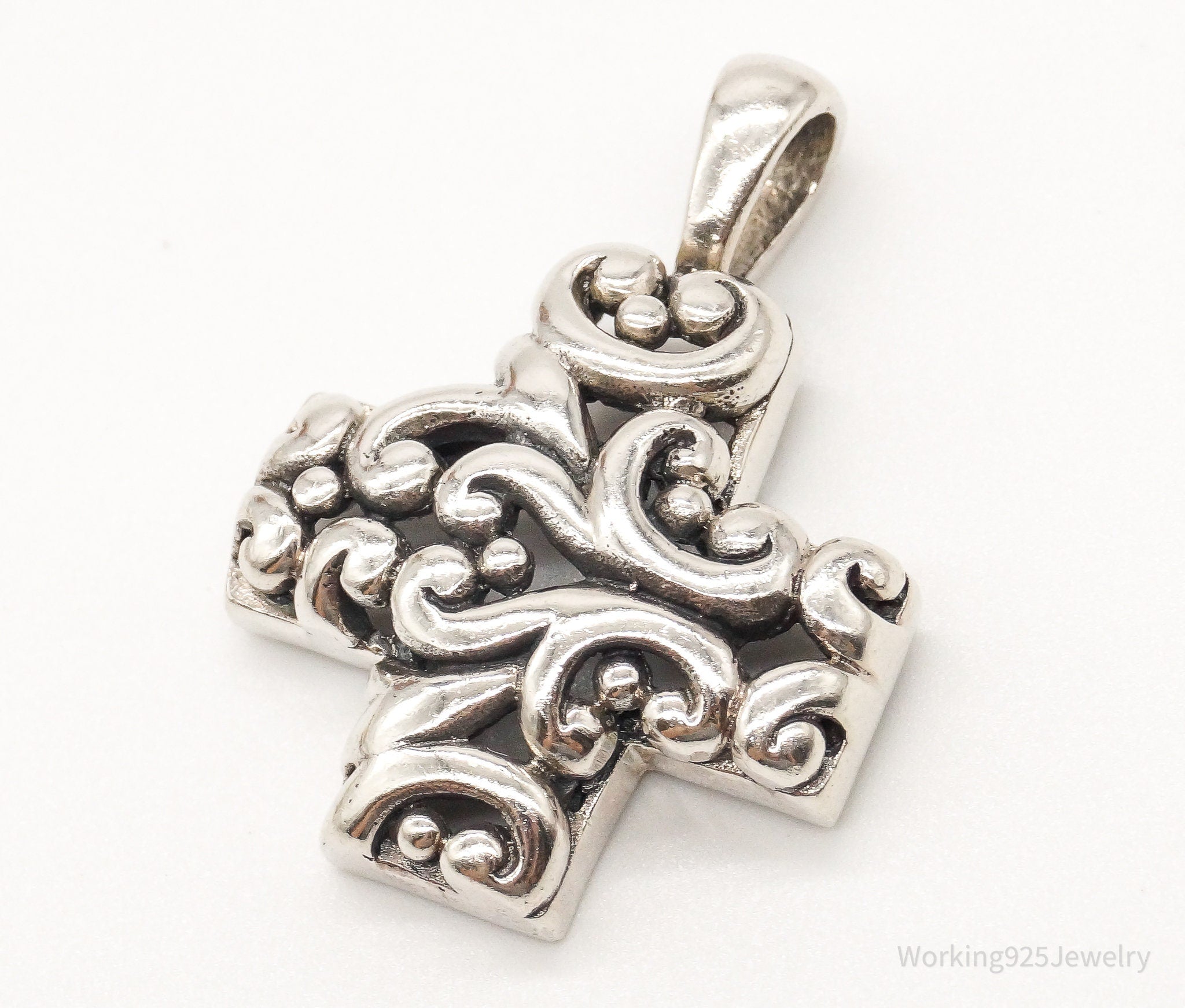 Vintage Scroll Cross Sterling Silver Pendant | Jewelry > Necklaces > Pendants | Wiccan Center