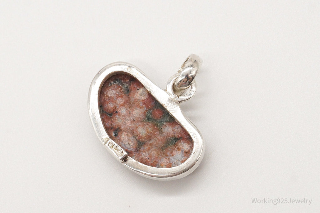 Vintage Designer SJ Large Jasper Sterling Silver Pendant | Jewelry > Necklaces > Pendants | Wiccan Center