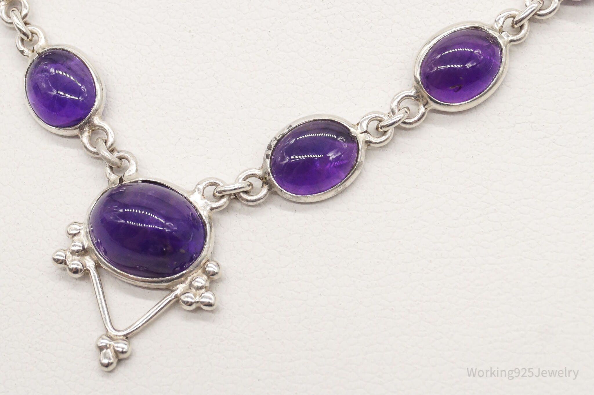 Vintage Amethyst Bib Style Silver Necklace | Jewelry > Necklaces > Pendants | Wiccan Center