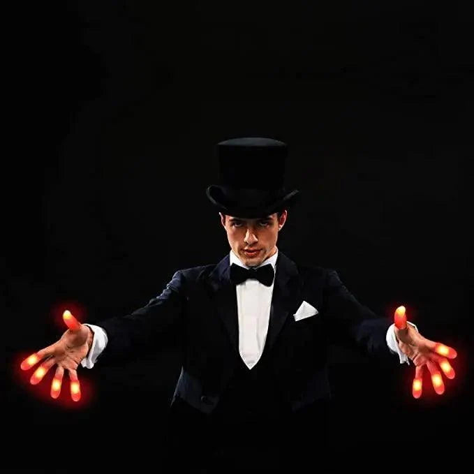 2pcs Red Lightup Magic Thumbs LED Magic Fingers Tricks Thumb Props Amazing Ultra Bright Light Festival Party Toys Illusion Magic Gadgets | STIL1558MAGCP | Wiccan Center