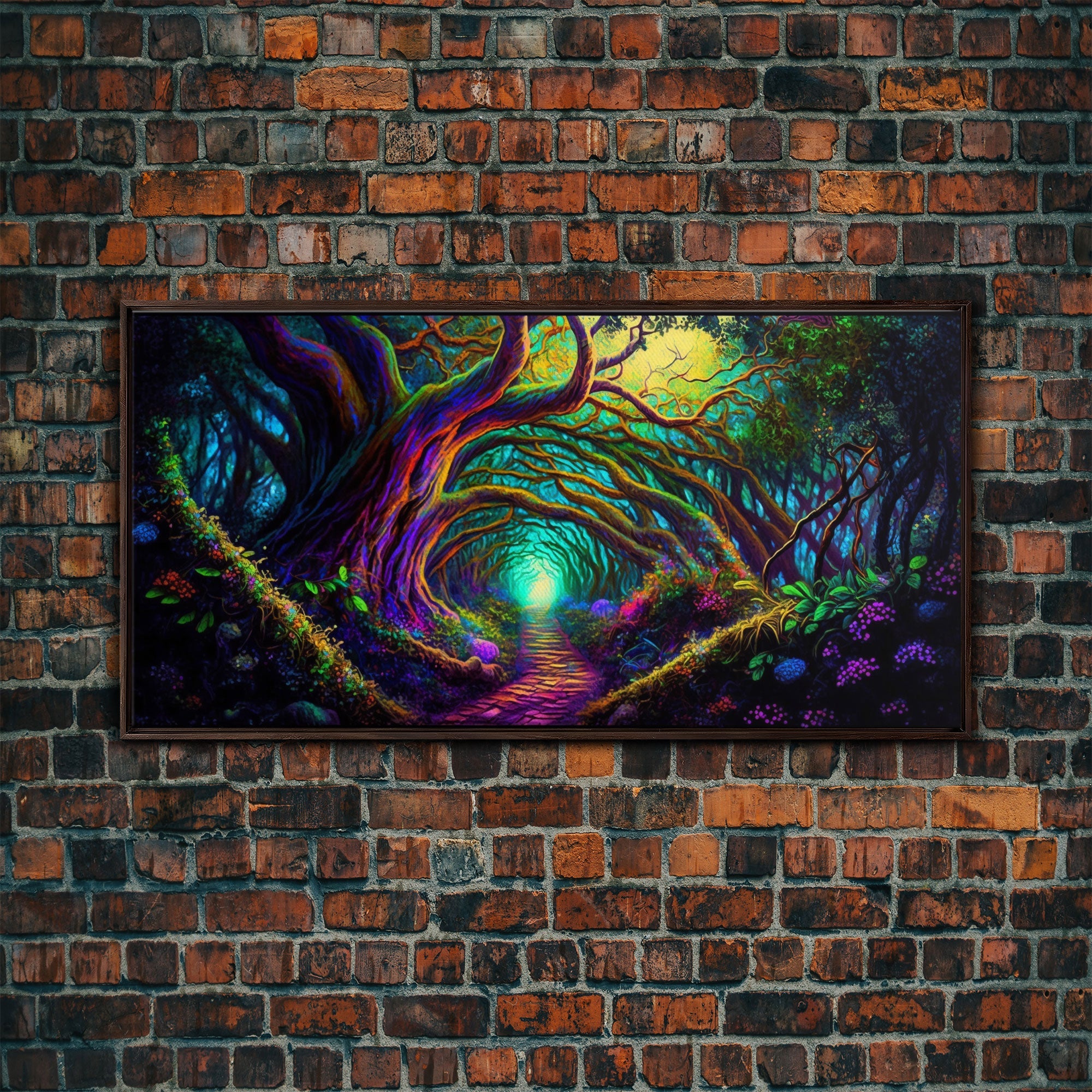 Fantasy wall art, canvas print, magical forest, fantasy landscape art, ready to hang wall art, magical glowing forest fantasy art | | Wiccan Center