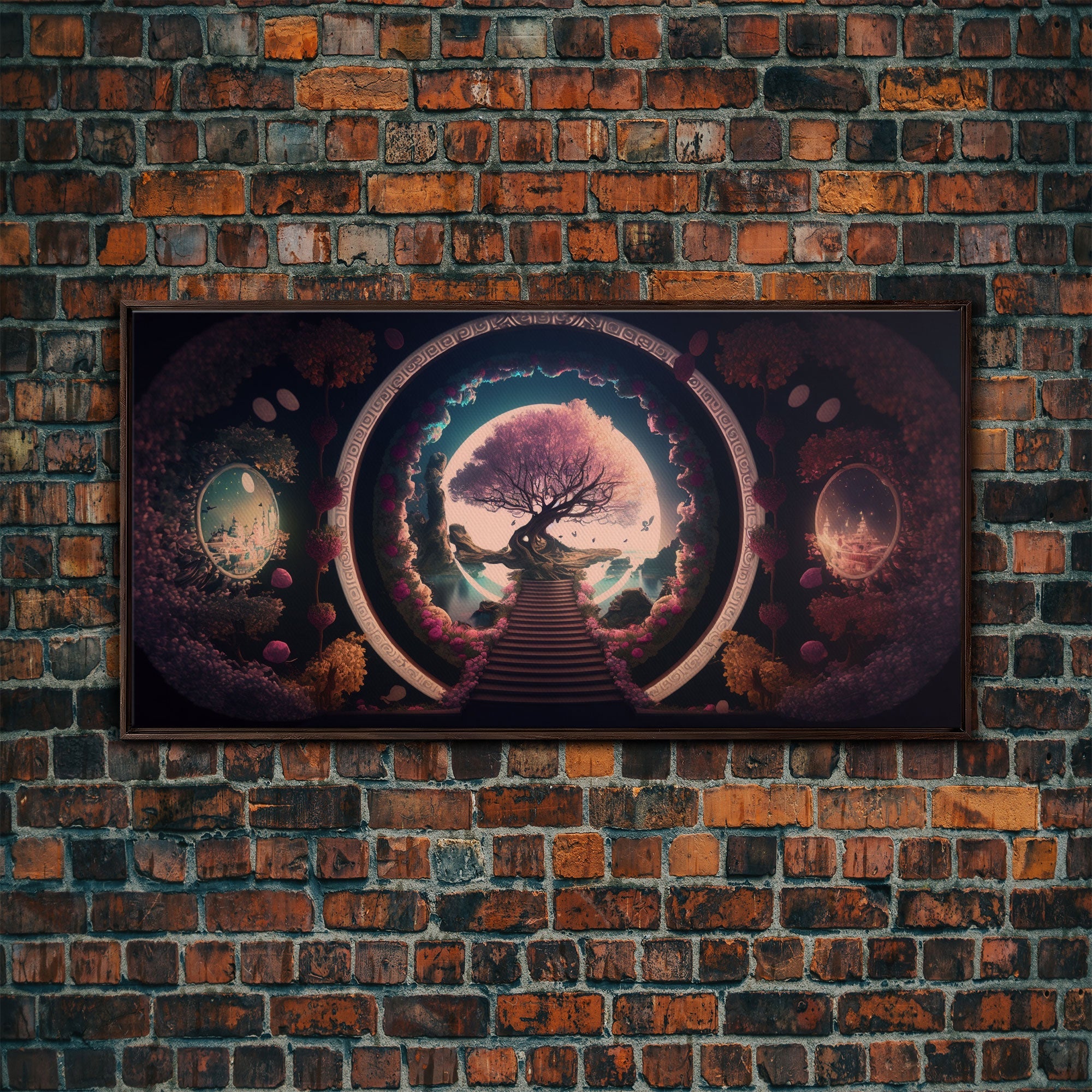 Stairway to a magical forest, fantasy concept art, framed canvas print, colorful wall decor, portal to another world | | Wiccan Center