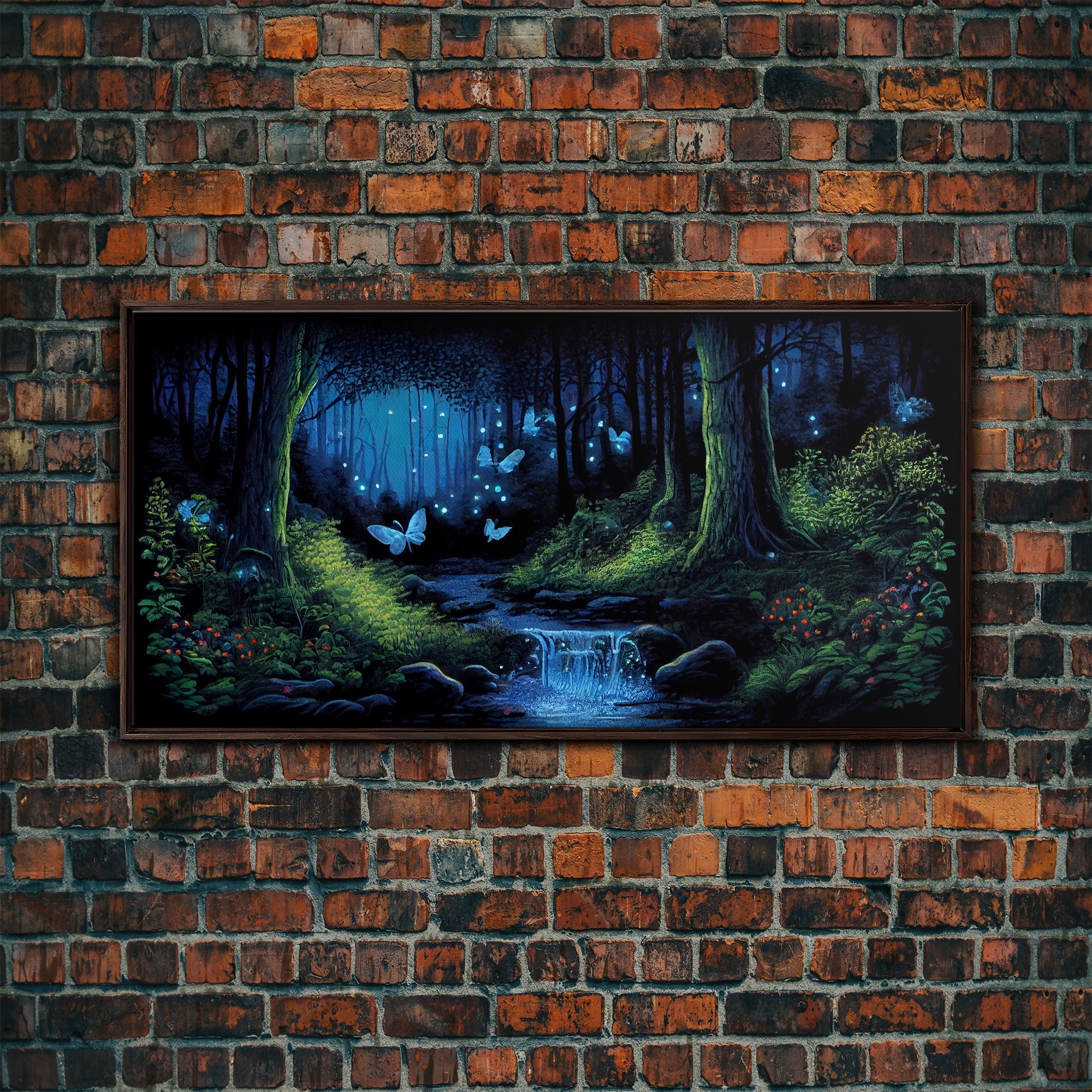 Enchanted Forest Painting, Fantasy Art, Fairy House, Fantasy, Woodland Decor, Woods, Forest, Fairy Forest with Blue Butterflies | | Wiccan Center