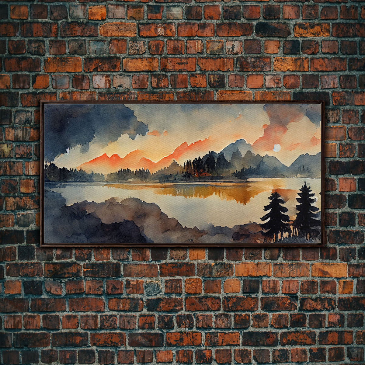 Watercolor painting of a forest fire, canvas print, landscape art | | Wiccan Center