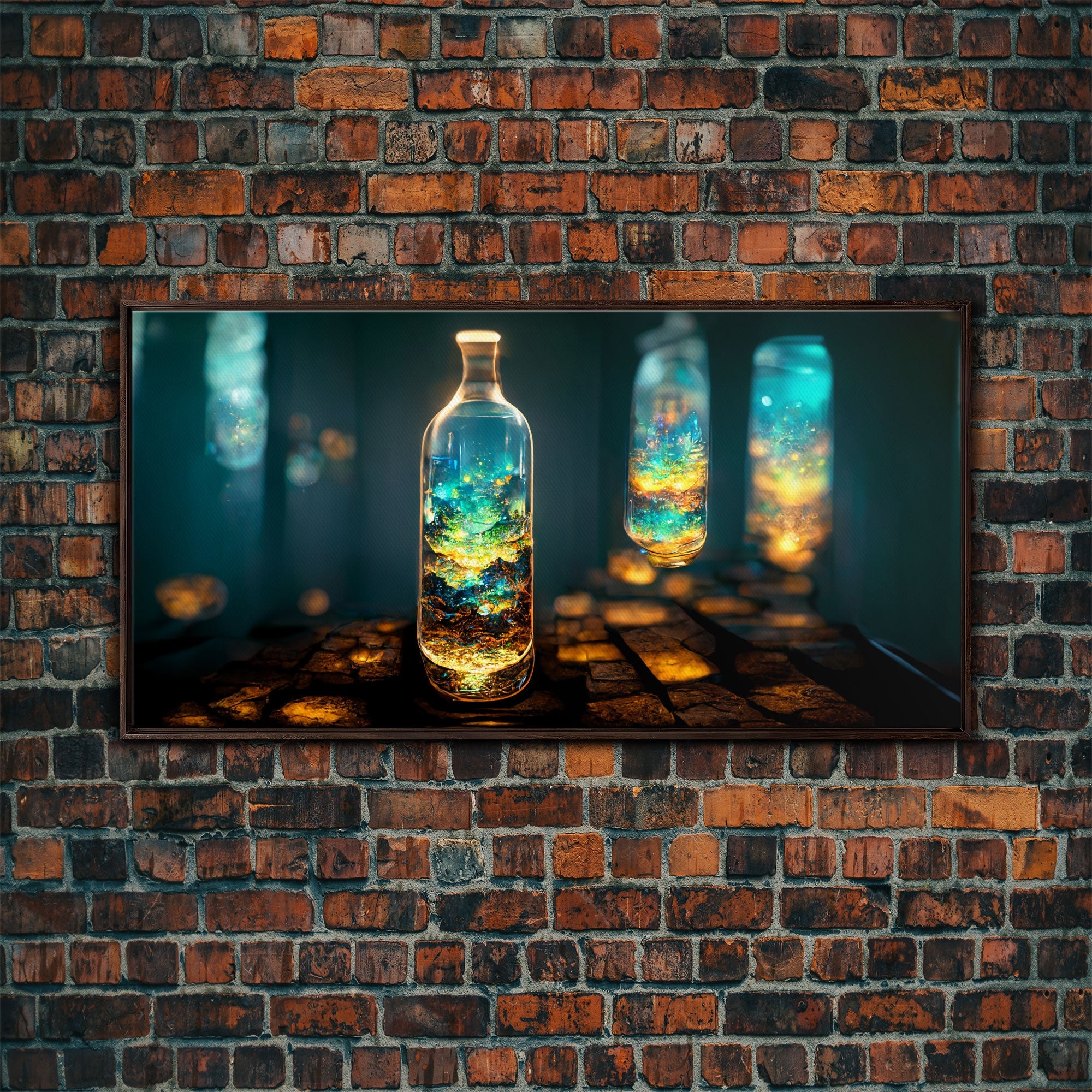 Miniature world in a bottle canvas print, high fantasy wall art, magical wall art, ready to hang wall art | | Wiccan Center